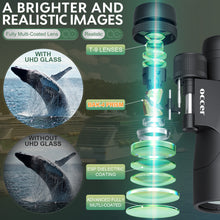 Load image into Gallery viewer, 12x50 Bird Watching Binoculars for Adults - HD High Powered Binoculars with Clear Vision - Easy Focus Binoculars with Long Range for Hunting Hiking Travel Cruise Trip Concert Stargazing