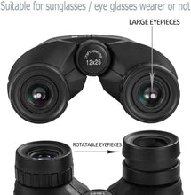 Load image into Gallery viewer, Occer 12x25 Compact Binoculars for Adults and Kids, Large Eyepiece Waterproof Binocular with Low Light Vision,High Powered Easy Focus Binoculars for Bird Watching,Outdoor Hunting,Travel,Sightseeing
