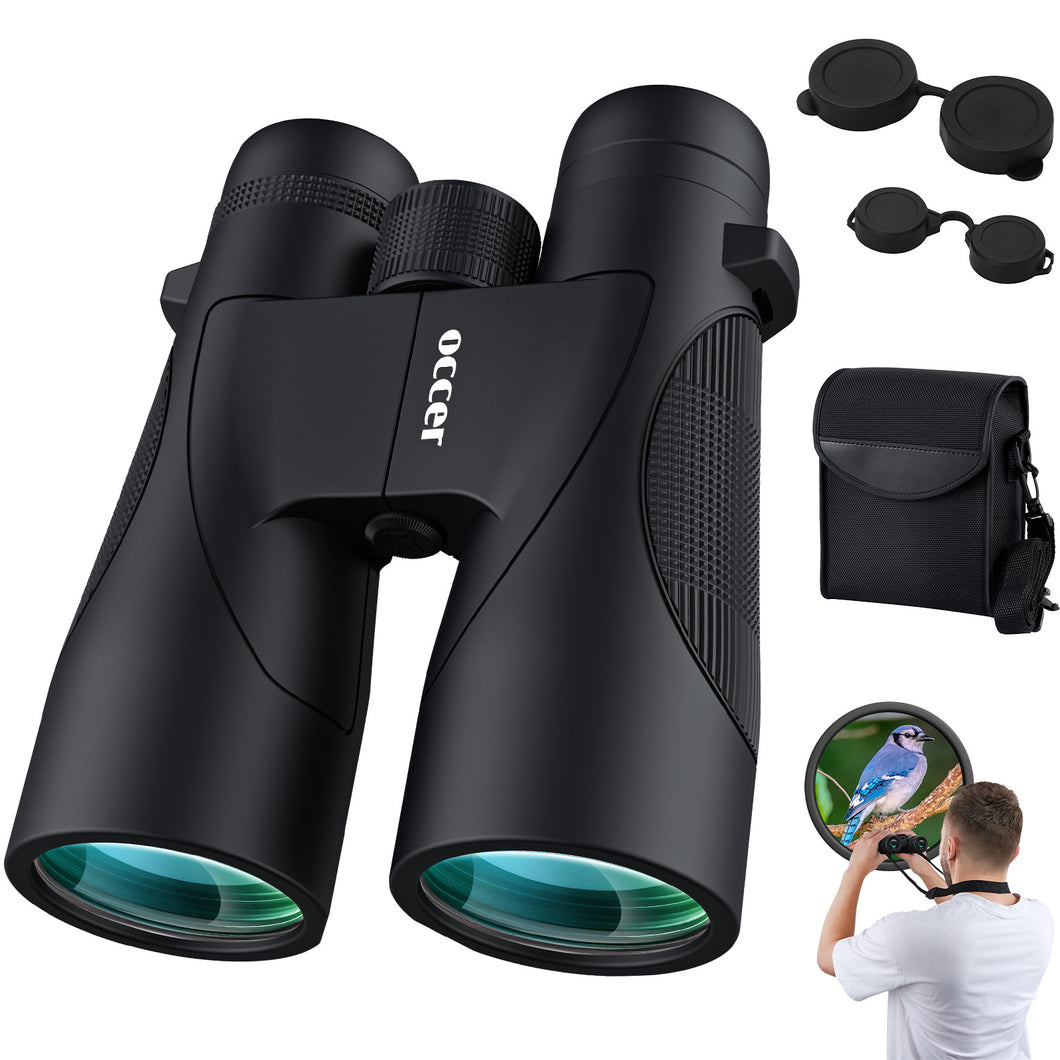 12x50 Bird Watching Binoculars for Adults - HD High Powered Binoculars with Clear Vision - Easy Focus Binoculars with Long Range for Hunting Hiking Travel Cruise Trip Concert Stargazing