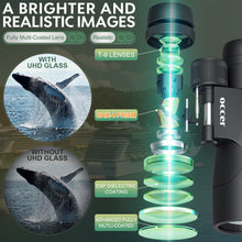 Load image into Gallery viewer, 12x50 Bird Watching Binoculars for Adults - HD High Powered Binoculars with Clear Vision - Easy Focus Binoculars with Long Range for Hunting Hiking Travel Cruise Trip Concert Stargazing
